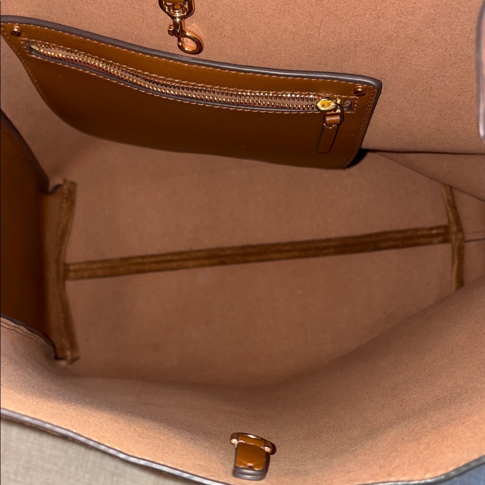Tory Burch Suede Shoulder Hobo Bag in Brown, comes with dust bag - Picture 3 of 5